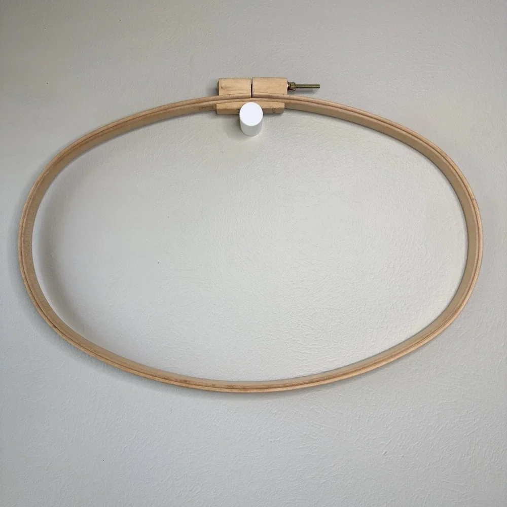 Vtg American Heritage Large Oval Wood Hoop Embroidery Cross Stitch Quilting 26